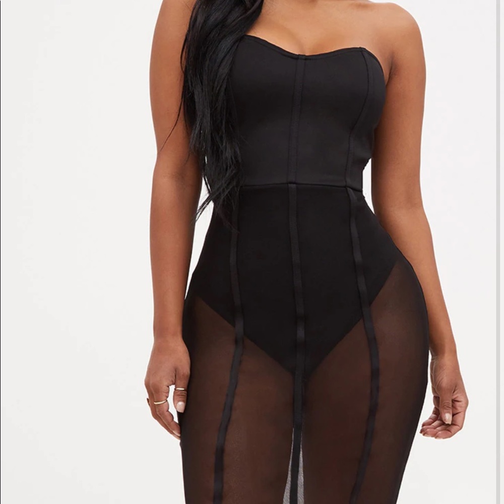 black mesh dress